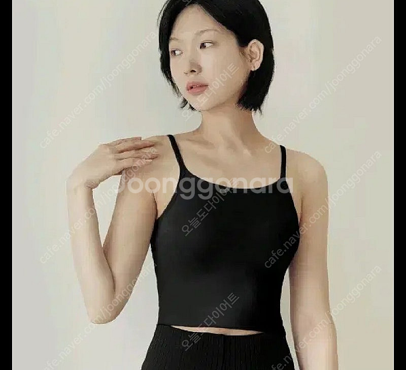 마른파이브 여성용 캡내장 모달 크롭 끈 나시--2