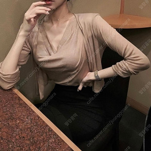 구즈 guse 제작 드레이프 나시가디건 set 베이지