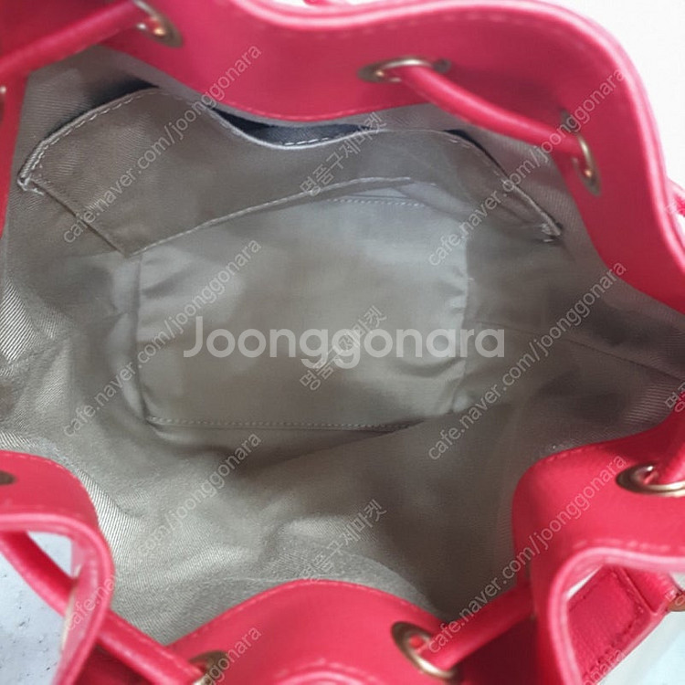쿠론 멜리아 복조리백 레드 버킷백 핫핑크/컨디션굿--5