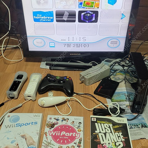 닌텐도위 하드로더wii게임+게임큐브+N64+SFC+GBA+MD+MAME 에뮬탑제 xbox패드사용,LED모니터 일괄