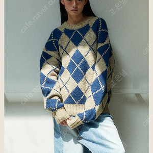 그린버터 Argyle Knit Pullover (Beige/Navy)