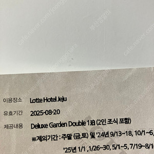 롯데호텔 제주 조식포함