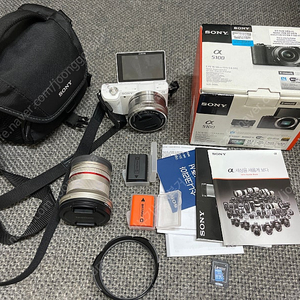 가격내림 소니 알파 5100 미러리스 카메라 + 삼양12mm 박스 가방 메모리 추가배터리