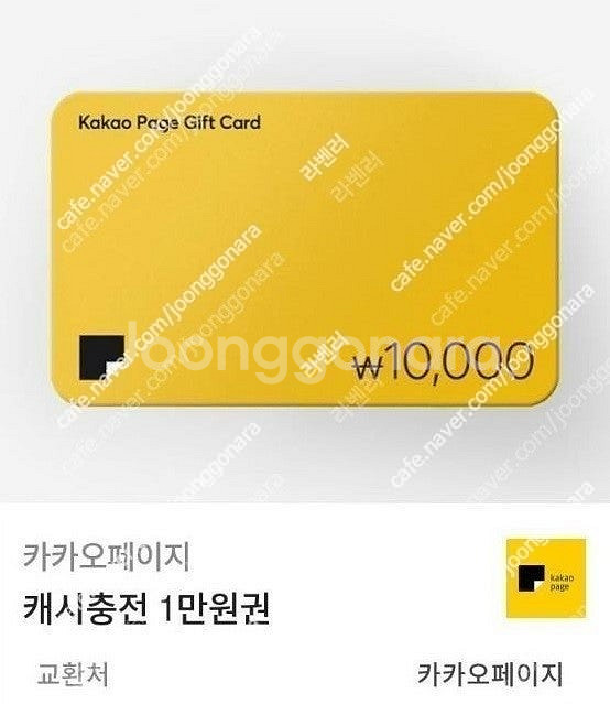 카카오페이지 캐시충전 1만원권 (9,000원)--0