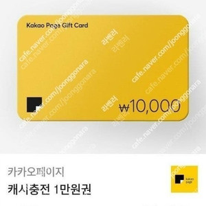 카카오페이지 캐시충전 1만원권 (9,000원)