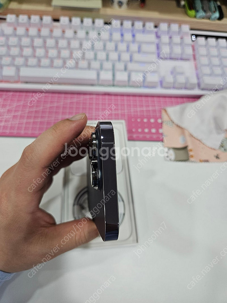 애플 아이폰 14프로 256 퍼플 배터리 100% 신품...--1