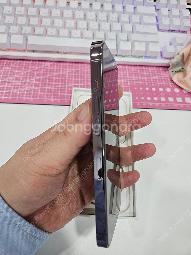 애플 아이폰 14프로 256 퍼플 배터리 100% 신품...--3