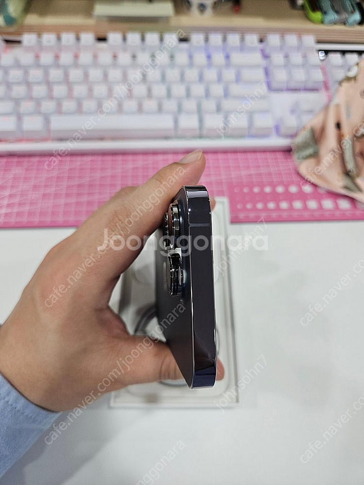 애플 아이폰 14프로 256 퍼플 배터리 100% 신품...--5