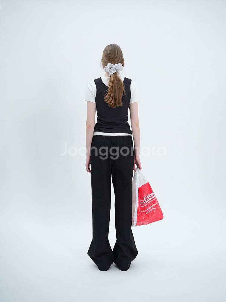 텍토 팬츠 블랙 새상품 Pawpaw wide pants...--3