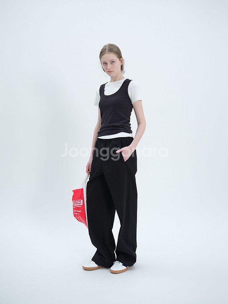 텍토 팬츠 블랙 새상품 Pawpaw wide pants...--4