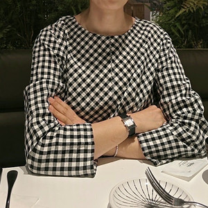 자라깅엄체크블라우스