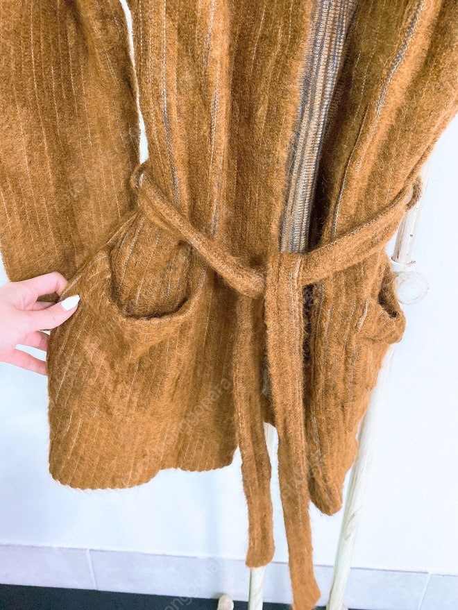 (여성90~95)미쏘니울카라오픈벨티드포켓가디건--2