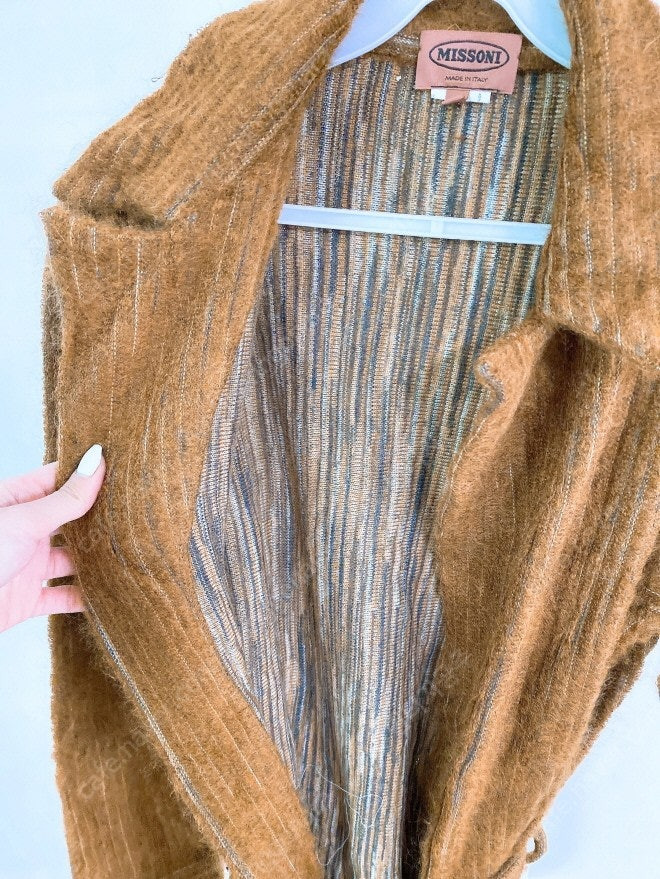 (여성90~95)미쏘니울카라오픈벨티드포켓가디건--3