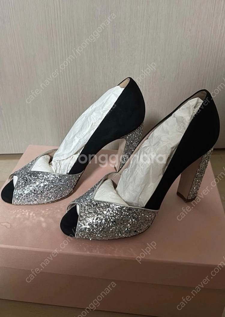 미우미우 구두 glitter pump--3