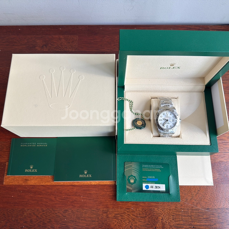 [예약금 있는 예약중] 롤렉스 익스2 폴라 226570 화이트 (2024년 풀)--4