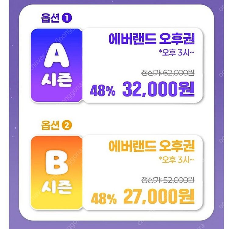 에버랜드 종일권 , 오후권 팝니다--0