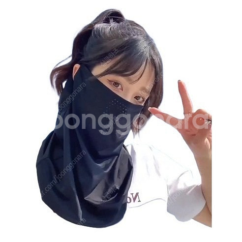 자외선차단 마스크 풀페이스 남녀공용 프리사이즈 블랙 새...--1