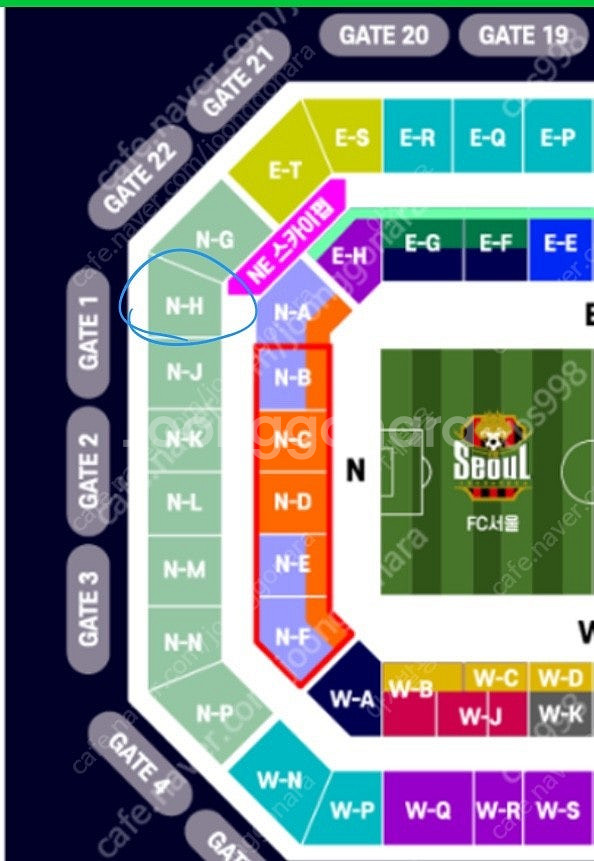 바르셀로나 VS FC서울 직관 경기 3등석 앞뒤로 2자...--0