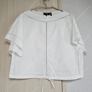 띠어리 코튼 보트넥 블라우스