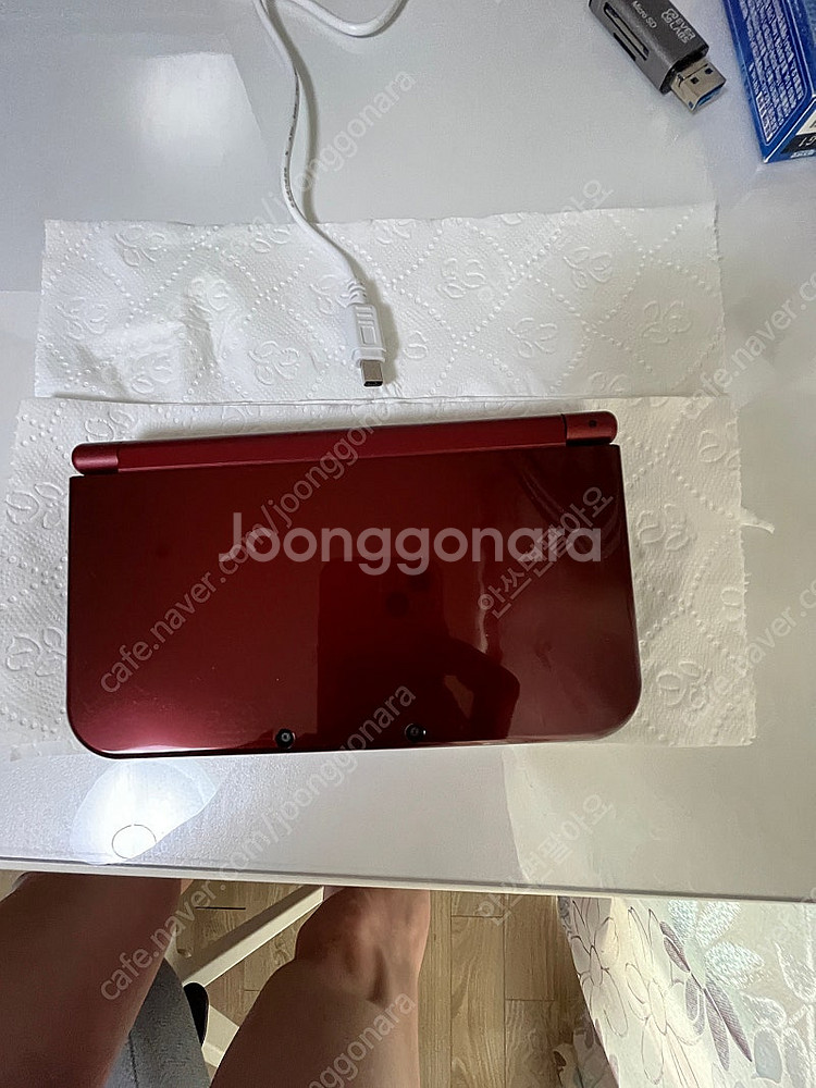 뉴3ds xl 메탈릭레드 극미 중고 sd메모리128g+...--7