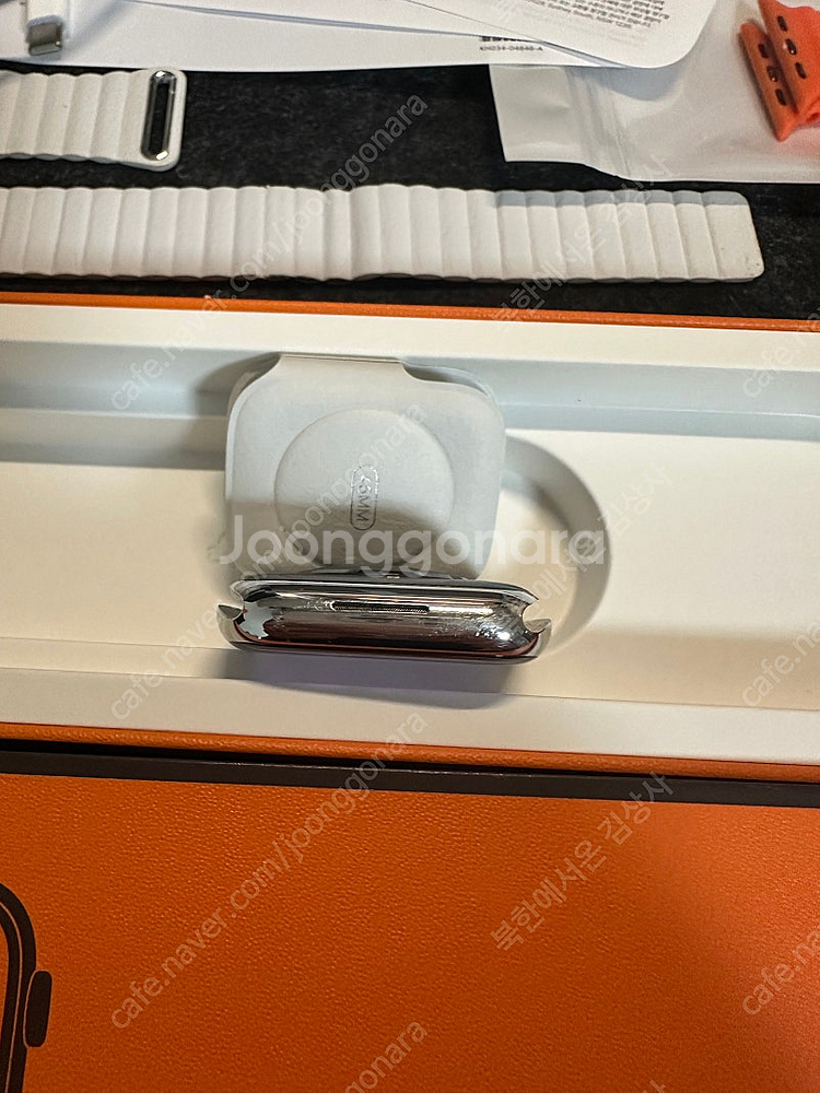 애플워치 에르메스 시리즈 7 45mm 실버 스테인레스--6