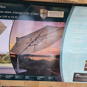 앳레저 LED 캔틸레버 우산 지름 3.97m 코스트코 태양광 파라솔