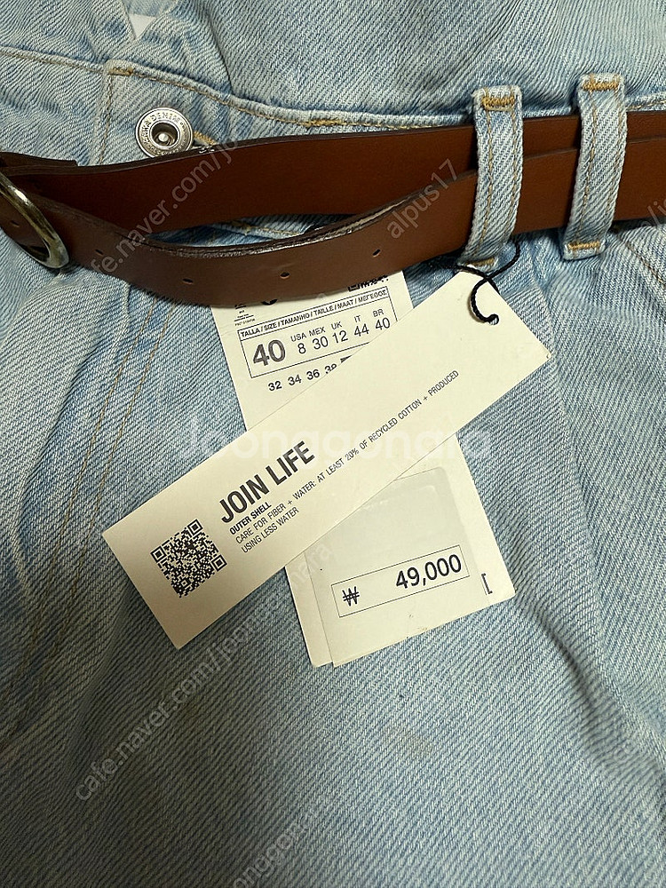 자라 벨트 배기 버뮤다 데님팬츠 / zara 자라데님반...--3