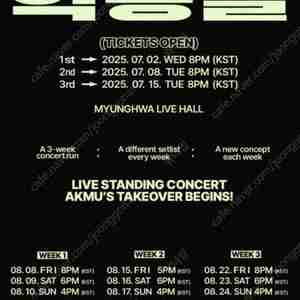 2025 AKMU STANDING CONCERT ［악동들］악동뮤지션 콘서트 8/9(토) 스탠딩 앞쪽번호 2연번 양도합니다.