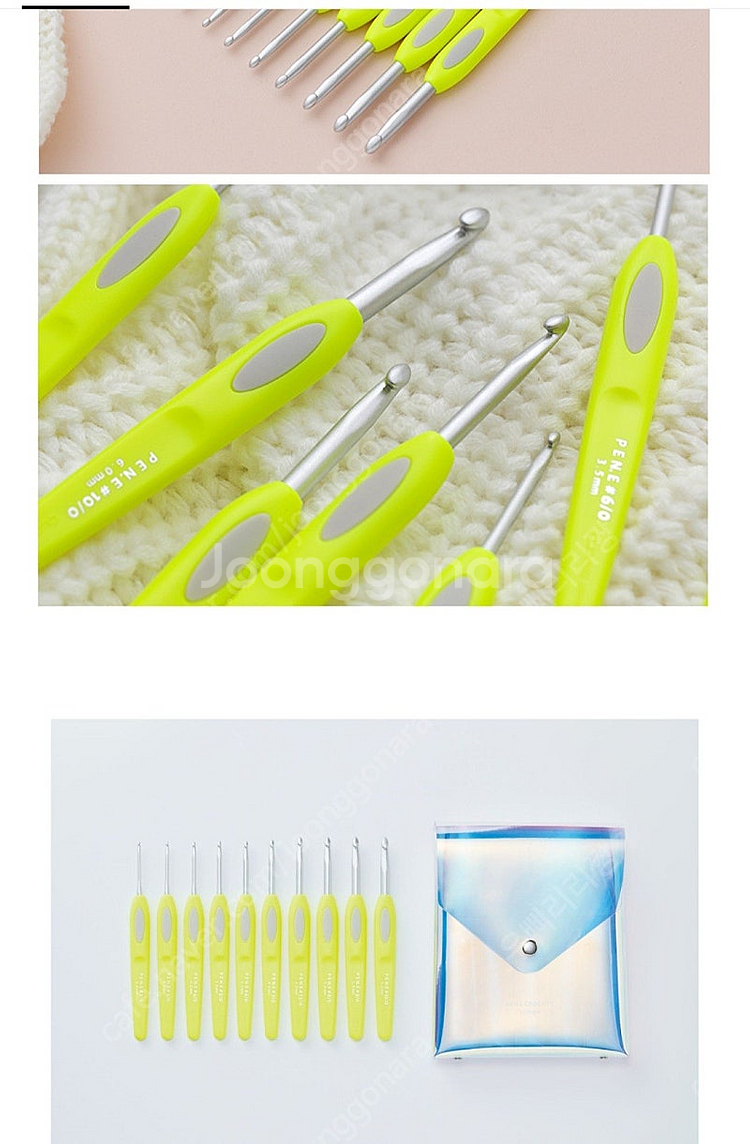 크로바 네온형광 한정판 코바늘세트--3
