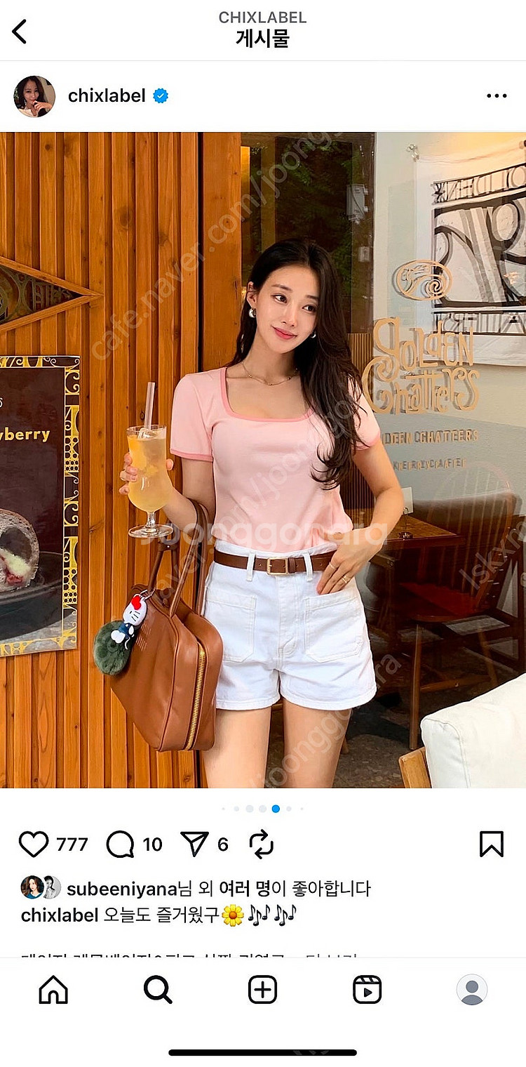 (새상품) 칙스라벨 CHIXLABEL H 데이지 스퀘어...--2