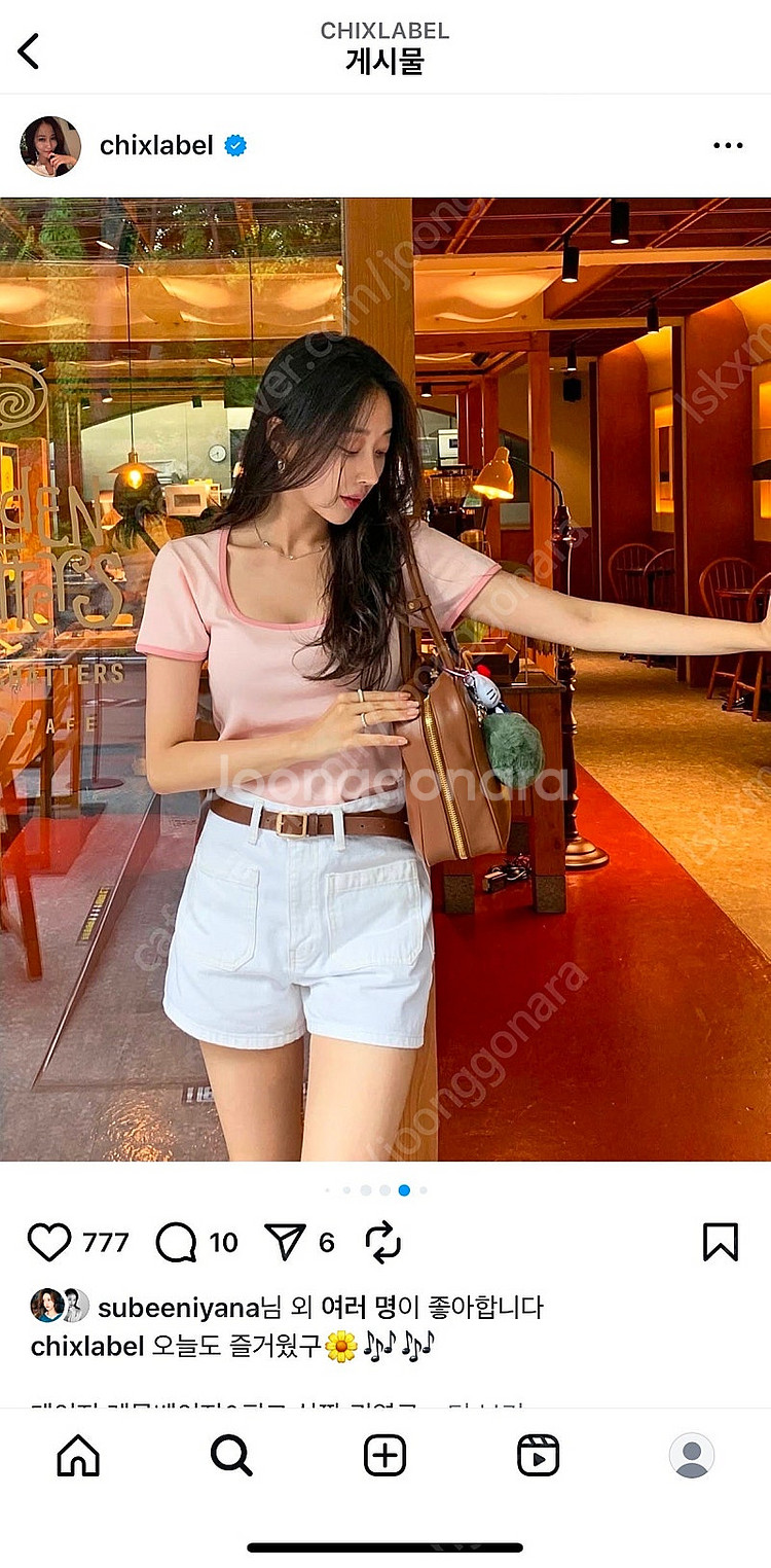 (새상품) 칙스라벨 CHIXLABEL H 데이지 스퀘어...--3