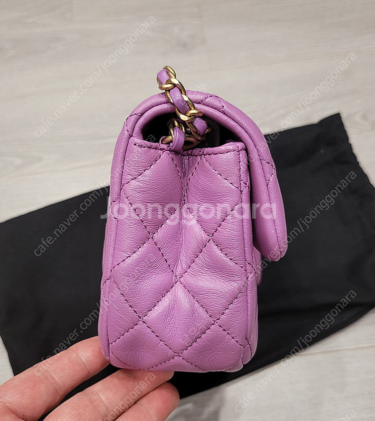 샤넬 뉴미니 골든볼 퍼플핑크 내장칩--5
