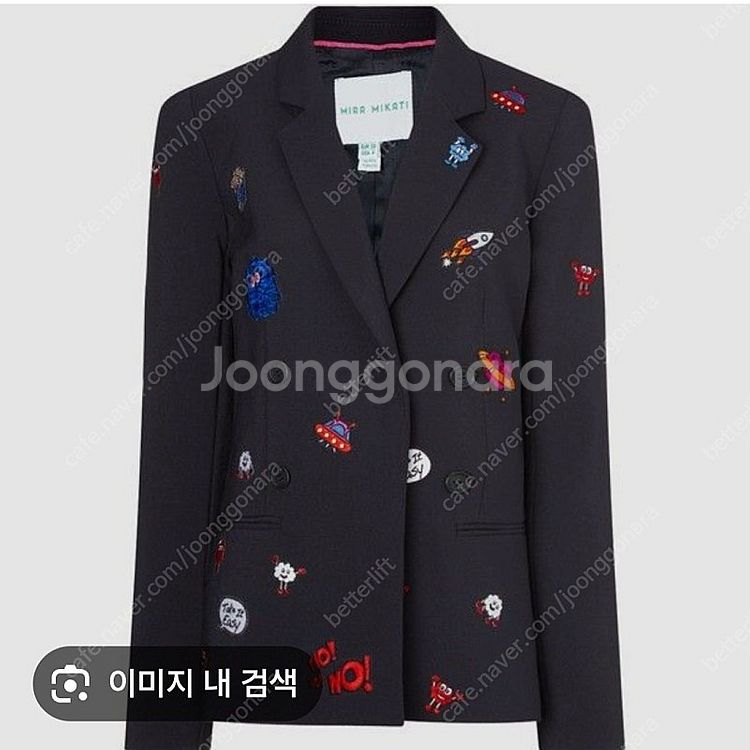 미라미카티 패치자수 자켓 블레이져 여성 38--0