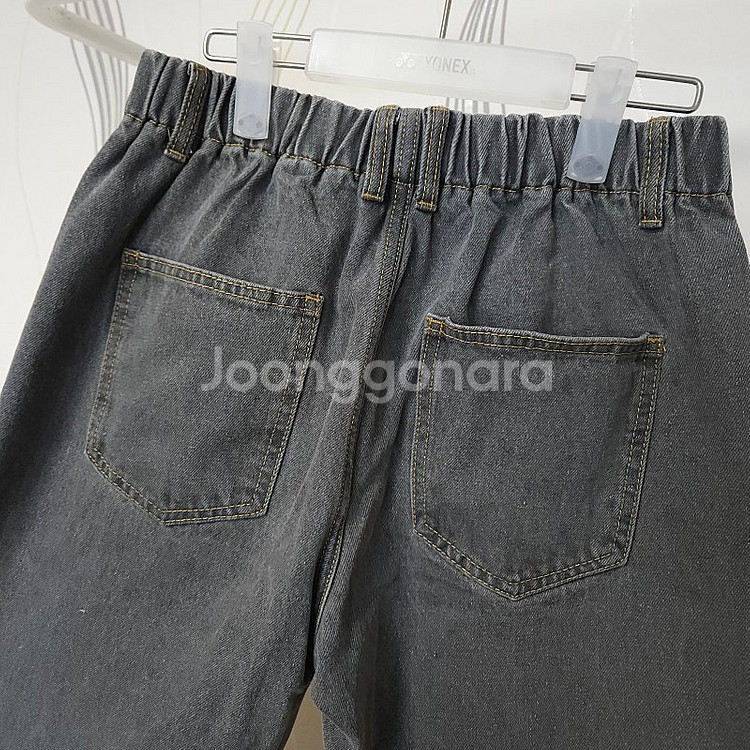 와이드핏 데님바지 M 그레이--3