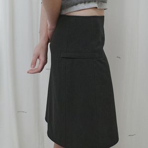 새상품 로우클래식 미디 스커트 COTTON POCKET MIDI SKIRT_BLACK_LC243SK02BK