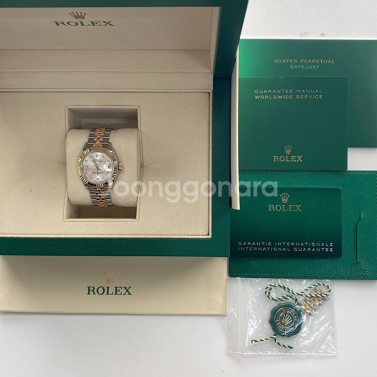 [팝니다] 롤렉스 레이디 데이트저스트 실버 별다이아 옐골 콤비 28미리 - 22년식--5