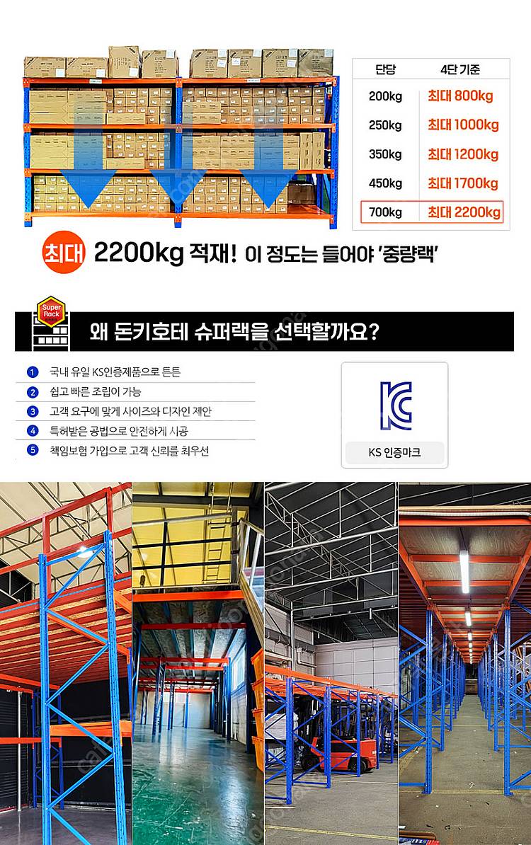 고중량 KC인증 국내독점생산 슈퍼랙 단당450~700K...--2