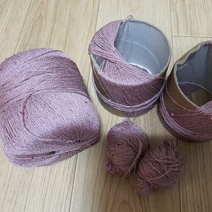 반택무배/코바늘 뜨개질 반짝이팽 스팽글 마 린넨 여름실 약 50g
