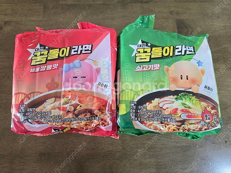 대전 한정판 꿈돌이라면 쇠고기맛 & 해물짬뽕맛 /신라면--0