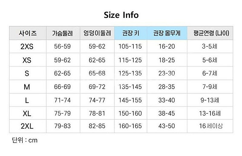 키즈 잠수 웻슈트 2.5mm 블랙L 사이즈--4