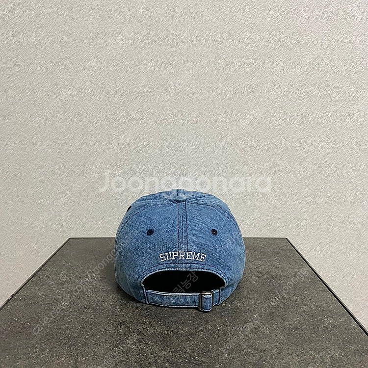 슈프림 워시드 데님 볼캡 모자--3