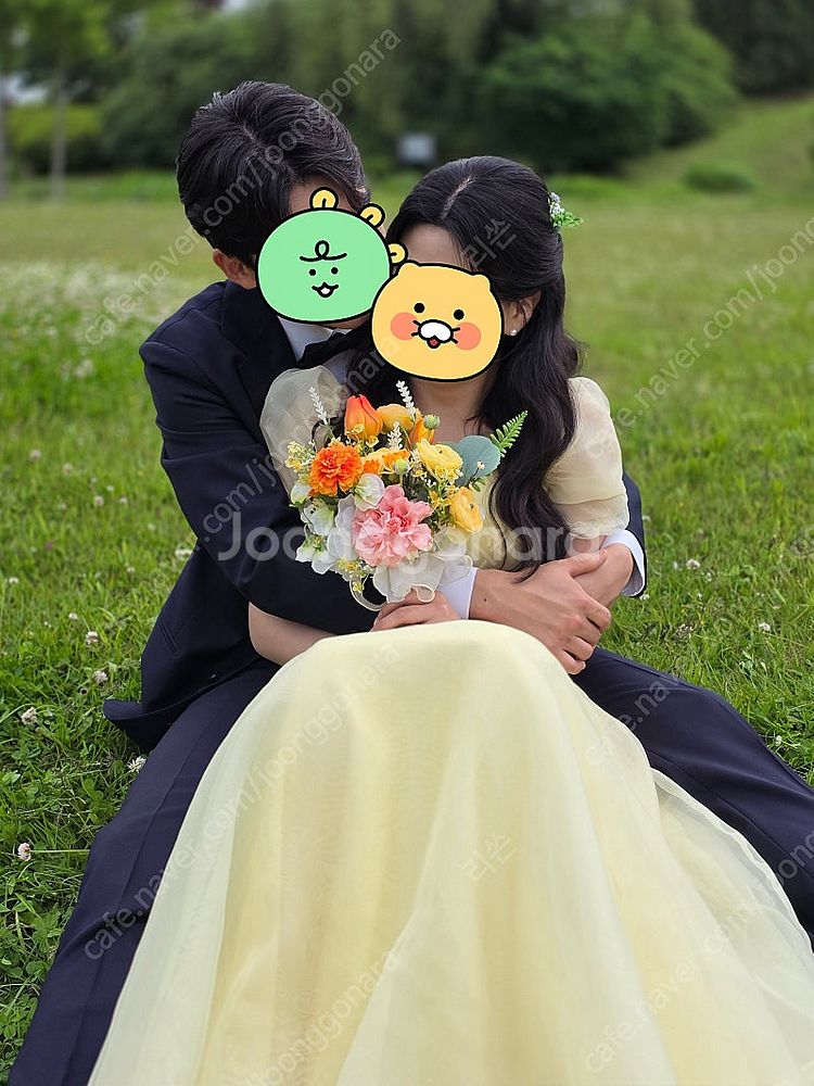 셀프 야외 촬영 웨딩드레스, 조화부케, 환복텐트 판매합...--0