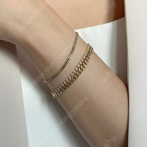 에일린샵 14k 아티 체인팔찌 무도금화이트 16cm