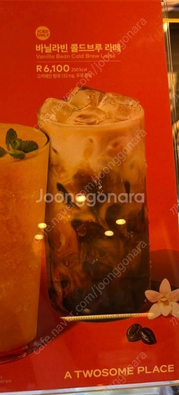 투썸 바닐라빈 콜드부르 라떼1잔--0
