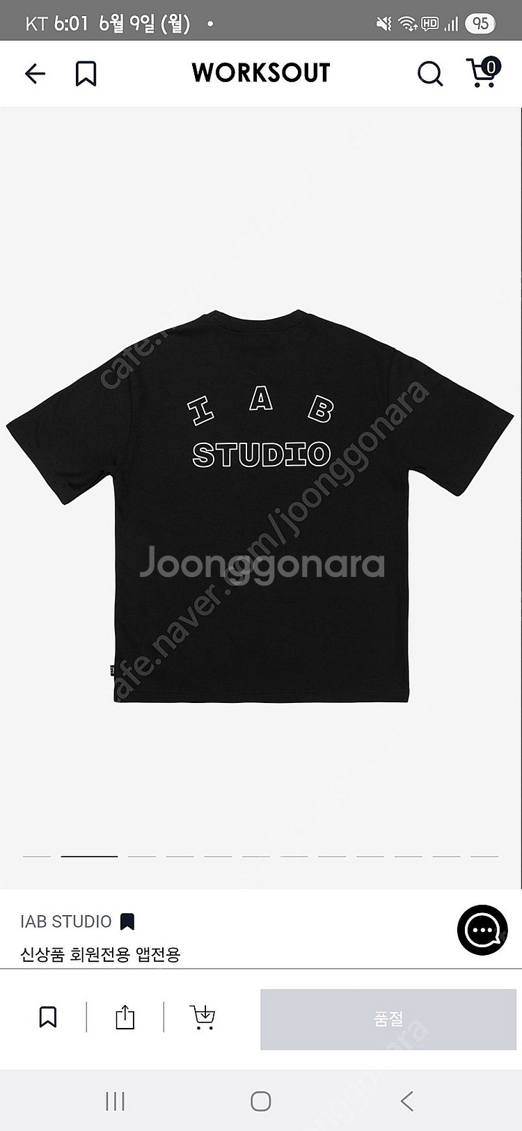 IAB STUDIO 아이앱 스튜디오 블랙 티셔츠 XL ...--7