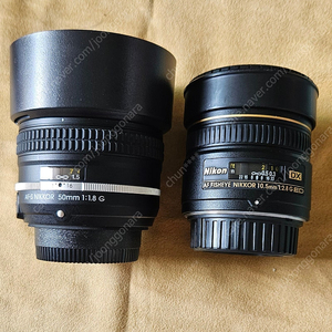 니콘 렌즈 2개 일괄판매 (어안렌즈+10.5/50mm단렌즈)