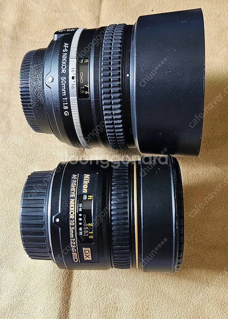 니콘 렌즈 2개 일괄판매 (어안렌즈+10.5/50mm단...--1
