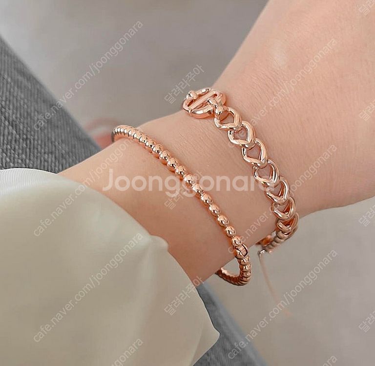 빼를리볼팔찌 14k 로즈 16.5cm--1