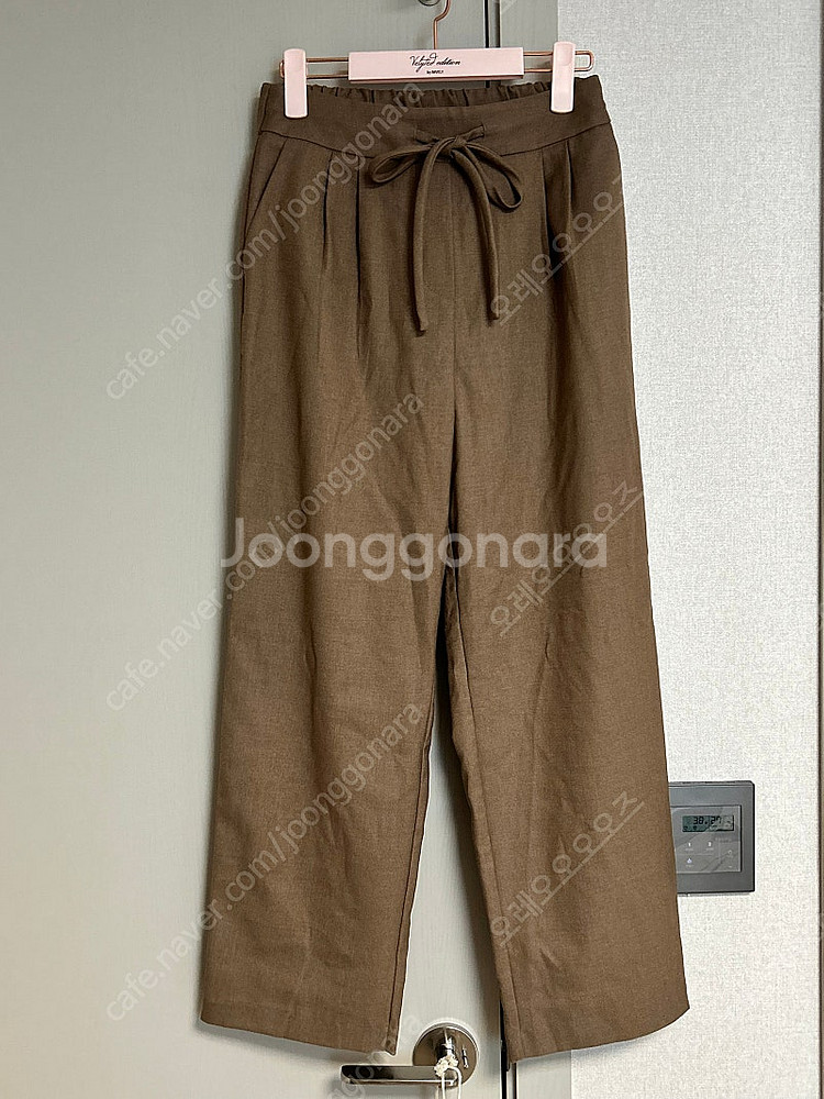 르뮈 리본 밴딩 팬츠 슬랙스 브라운--0