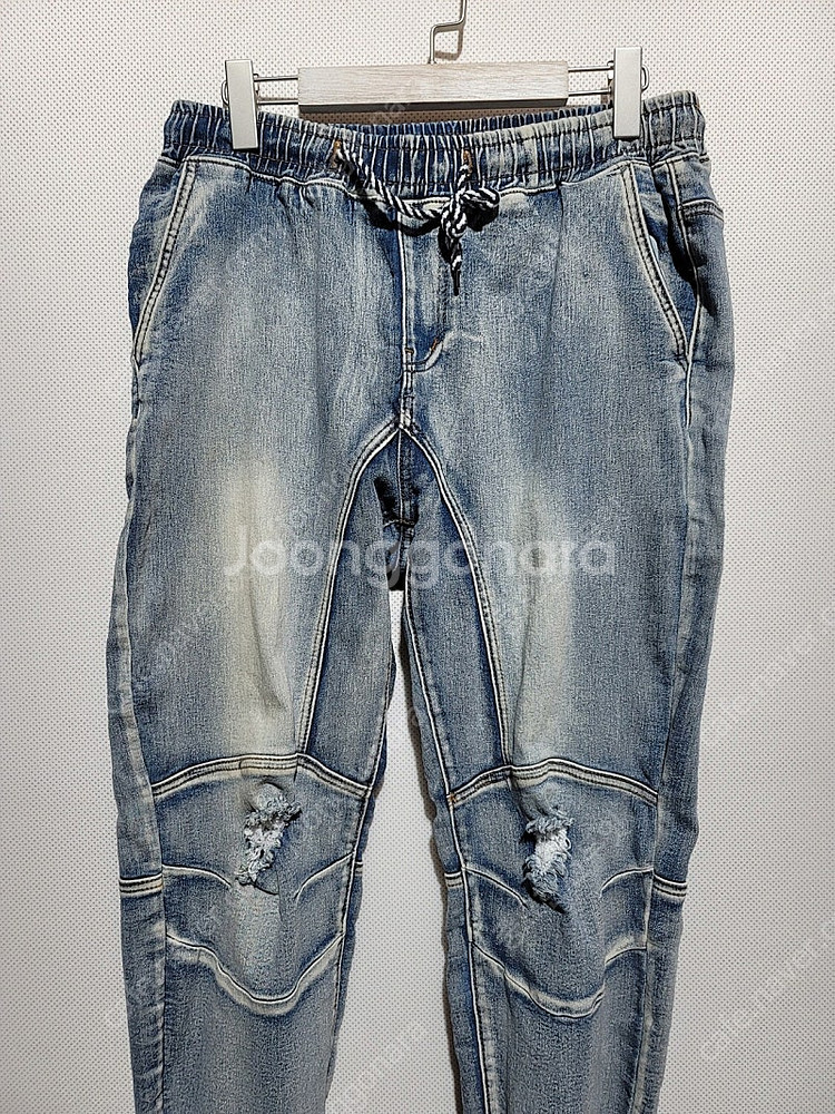 남자 청바지 스판 밴딩 조거팬츠 워싱진--1